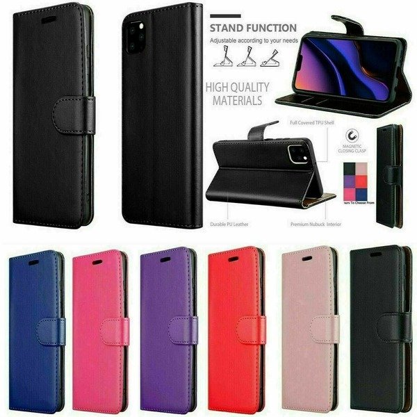 For Samsung Galaxy S24 S10 S21 S20FE A55 5G A15 A35 Wallet Flip Case Stand Cover