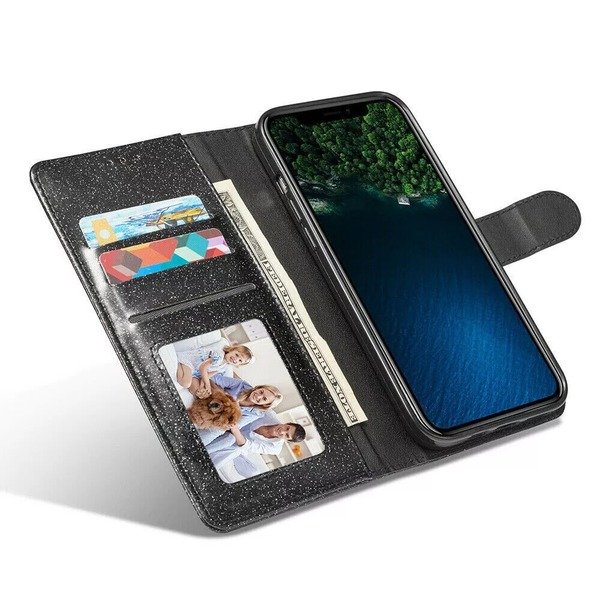 For Samsung S24 S23 S22 S20FE A15 A25 A35 A55 A14 Shiny Glitter Wallet Flip Case