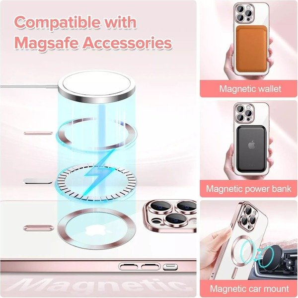 Clear Magnetic MagSafe Case For iphone 16 Pro Max,14 Pro,15,13 Pro Max,12,SE ,11