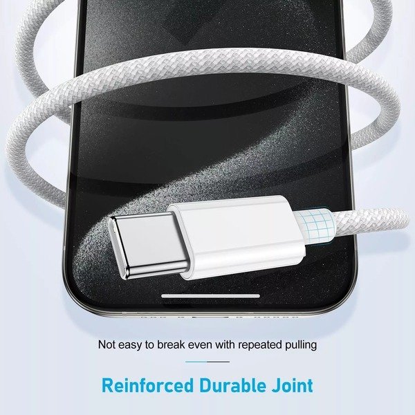 Braided USB C to C 1M 2M iPhone 15,16,S24,S23 Charging Cable Cable Fast Charging