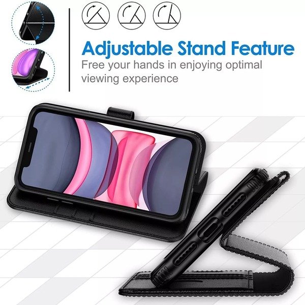 Leather Magnetic Flip Wallet Case For iPhone 16 12 14 15 Pro Max SE XR 7 8 16Pro