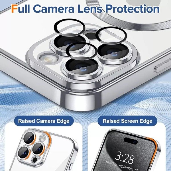 Clear Magnetic MagSafe Case For iphone 16 Pro Max,14 Pro,15,13 Pro Max,12,SE ,11
