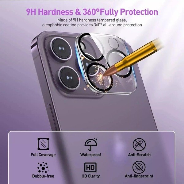 3 Pack Camera Lens Protector HD Glass for iPhone 16 Pro Max 13 12 11 16 15 14Pro