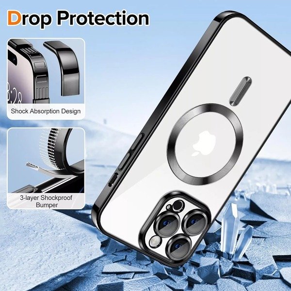 Clear Magnetic MagSafe Case For iphone 16 Pro Max,14 Pro,15,13 Pro Max,12,SE ,11