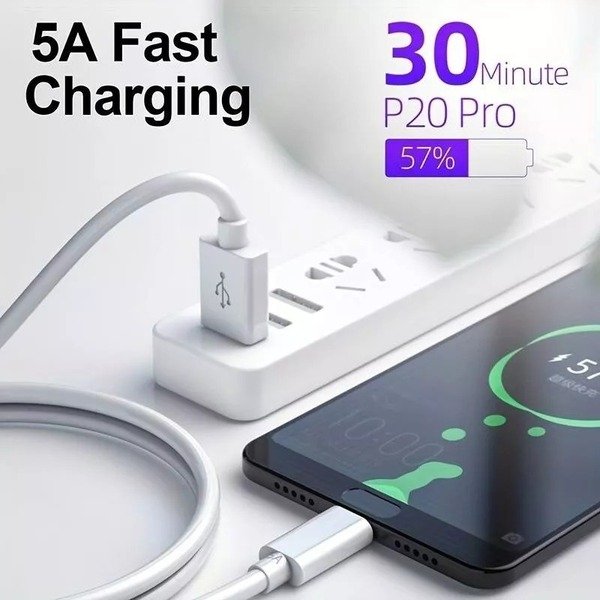 Pack of 5 For Samsung S8 S9 S10 S22 S23 S21 A15 Type C USB-C Data Charging Cable