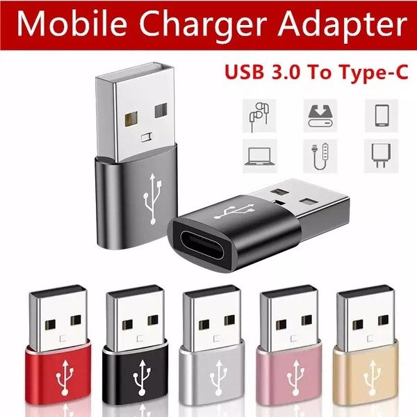 USB Type C Female to USB 3.1 Male Adapter Converter Charger iPhone 15,16,Samsung