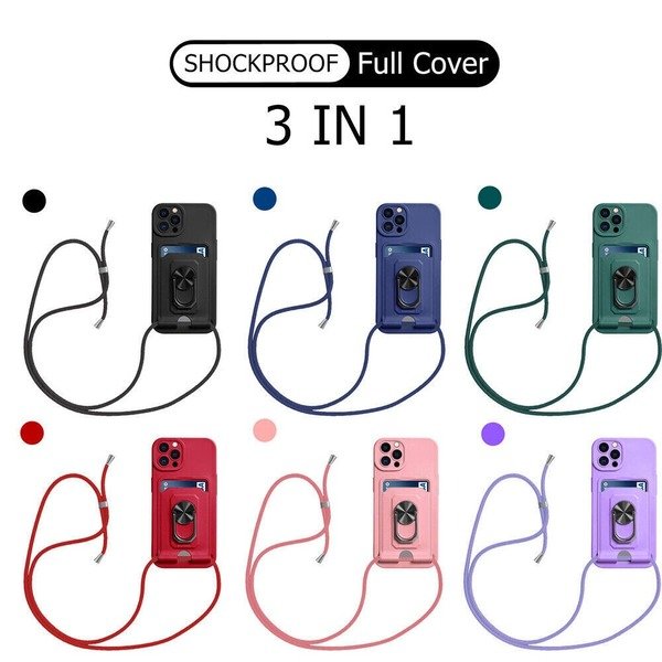 Shockproof Ring Lanyard Case For iphone 15 Pro max 14 13 12 11 Pro max 8 SE 2022