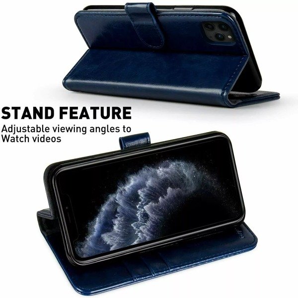 Leather Magnetic Flip Wallet Case For iPhone 16 12 14 15 Pro Max SE XR 7 8 16Pro