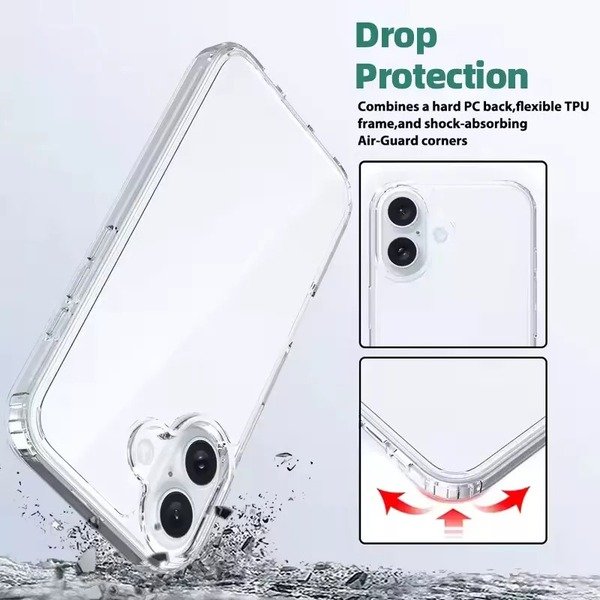 Transparent Clear Anti Shock Soft Case For iphone 16 Pro Max /15/14/13/11/12/SE3