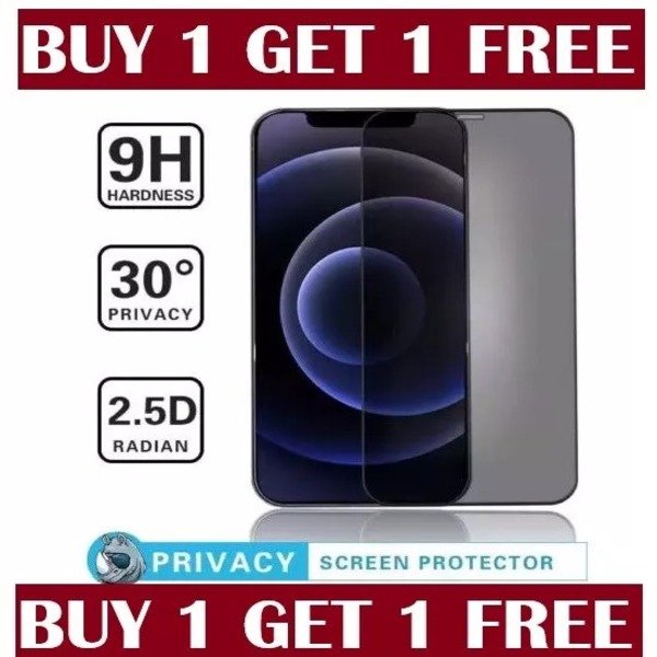 2 Pack Privacy Tempered Glass Screen Protector For iPhone 16 15 14 13 12 11 Max