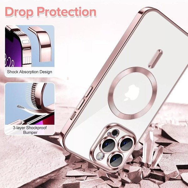 Clear Magnetic MagSafe Case For iphone 16 Pro Max,14 Pro,15,13 Pro Max,12,SE ,11