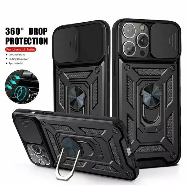 Case For iPhone 16 14 15 Pro Max 11 SE XR 8 16 Shockproof 360 Ring Stand Armor