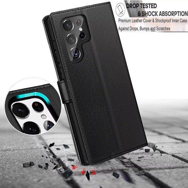 For Samsung Galaxy S24 S10 S21 S20FE A55 5G A15 A35 Wallet Flip Case Stand Cover