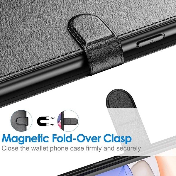 Leather Magnetic Flip Wallet Case For iPhone 16 12 14 15 Pro Max SE XR 7 8 16Pro