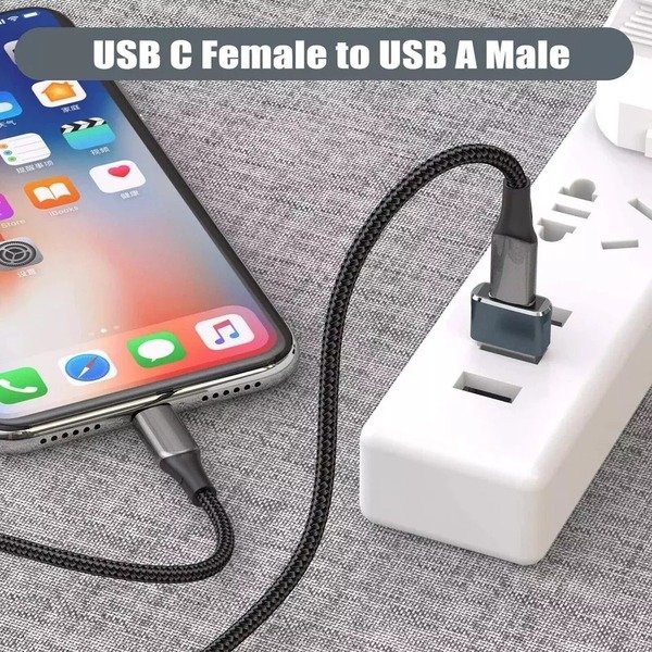 USB Type C Female to USB 3.1 Male Adapter Converter Charger iPhone 15,16,Samsung