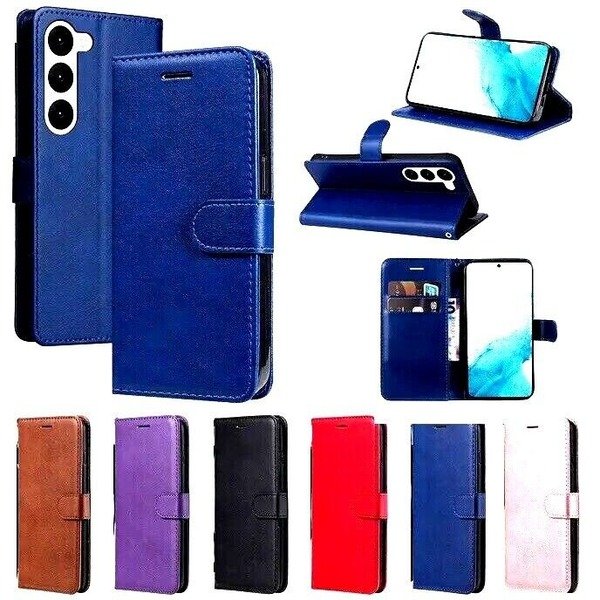 Leather Magnet Wallet Case for Samsung S24 S23 S22 S21 S24 FE S10 S9 S8 A15 A55