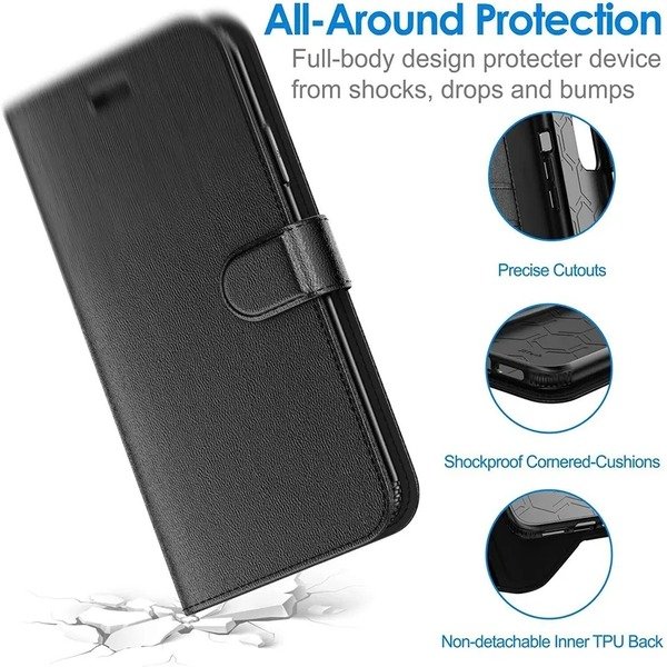 Leather Magnetic Flip Wallet Case For iPhone 11 12 14 15 Pro Max SE XR 7 8 16Pro