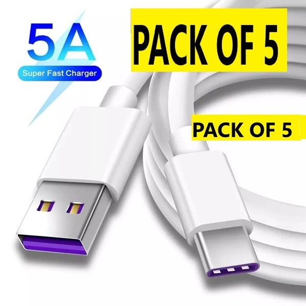 5 X 1m USB to Type C Charger Charging Cable For Samsung S23 5g S22 S21 S10 A155G