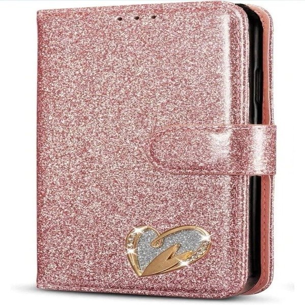 For Samsung S24 S23 S22 S20FE A15 A25 A35 A55 A14 Shiny Glitter Wallet Flip Case