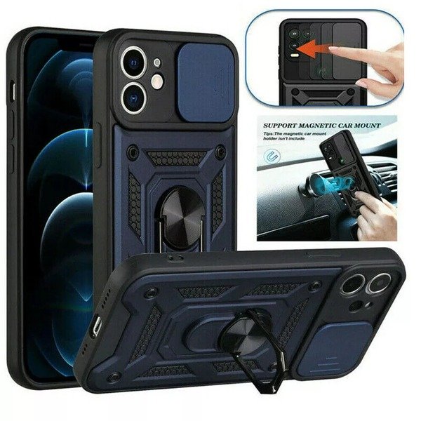 Case For iPhone 16 14 15 Pro Max 11 SE XR 8 16 Shockproof 360 Ring Stand Armor