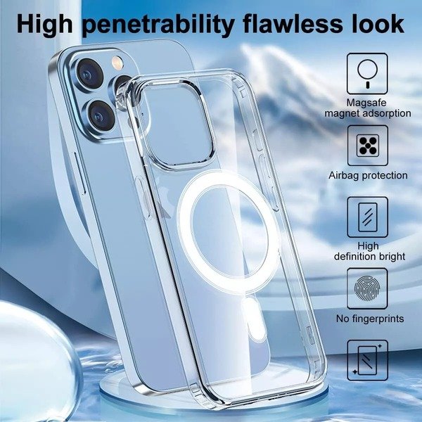 Case For Apple iPhone 15 14 11 12 13 Pro 14 Pro Max Magnetic Clear MagSafe Cover