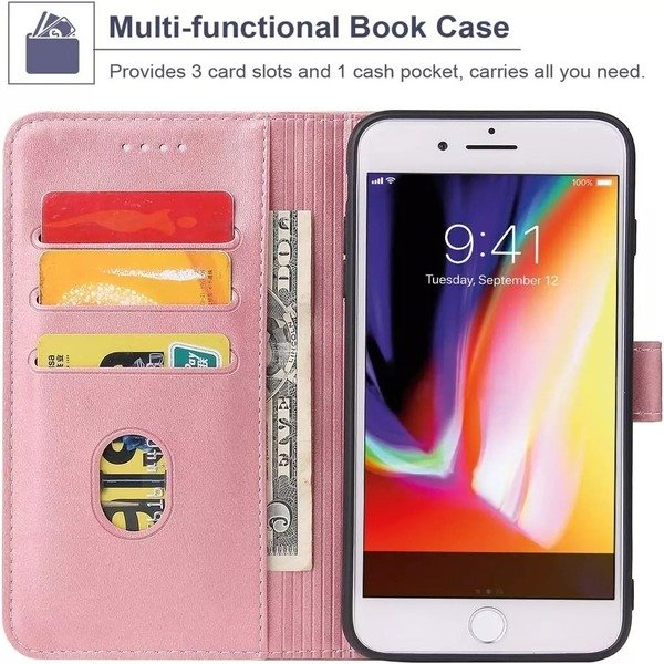 Leather Magnetic Flip Wallet Case For iPhone 16 12 14 15 Pro Max SE XR 7 8 16Pro