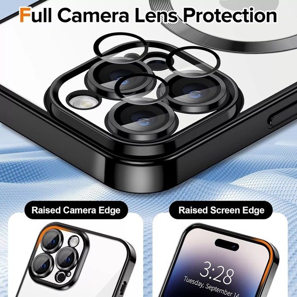 Clear Magnetic MagSafe Case For iphone 16 Pro Max,14 Pro,15,13 Pro Max,12,SE ,11