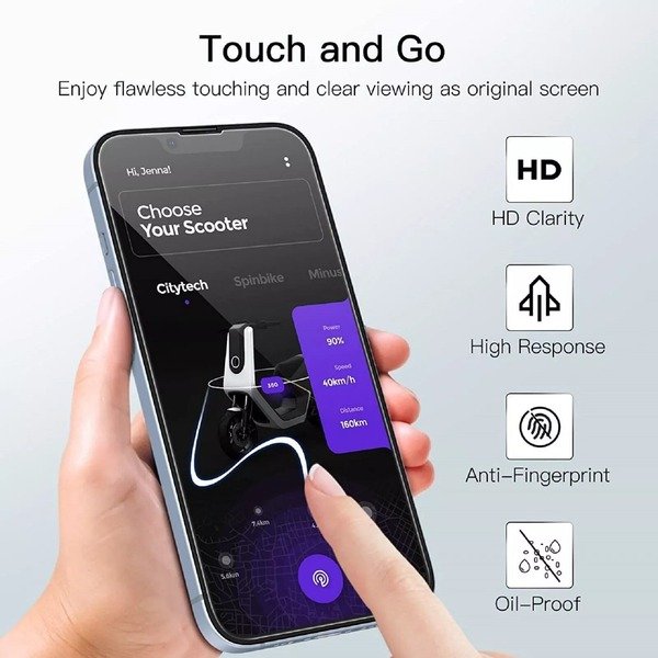 Gorilla Tempered Glass Screen Protector for iPhones 16 Pro XR 8 15 Pro Max 14 13