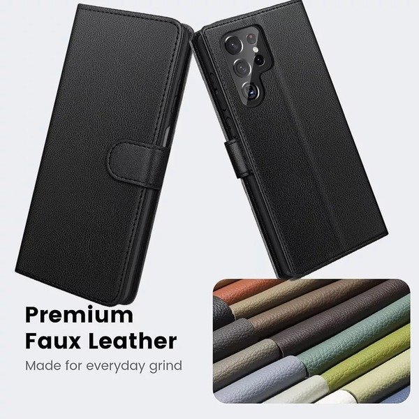 Leather Magnet Wallet Case for Samsung S24 S23 S22 S21 S24 FE S10 S9 S8 A15 A55