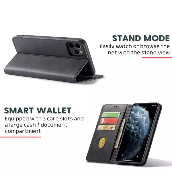 Leather Magnetic Flip Wallet Case For iPhone 16 12 14 15 Pro Max SE XR 7 8 16Pro