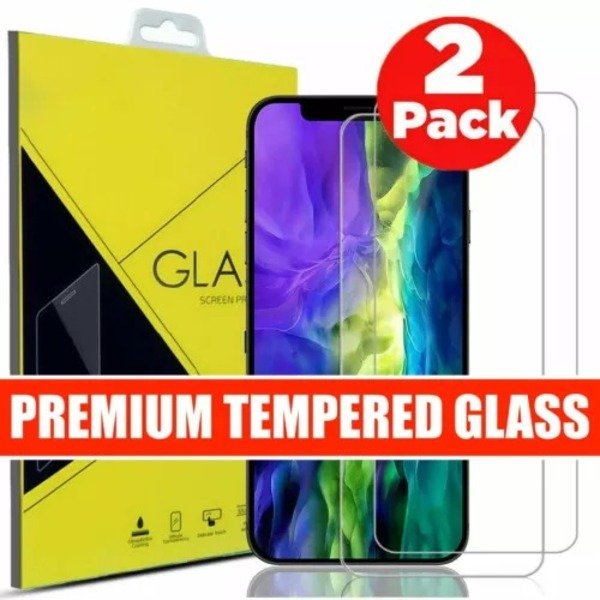 Tempered Glass Screen Protector iPhone 16 15 14 13 11 Pro Max Mini XS X XR Plus