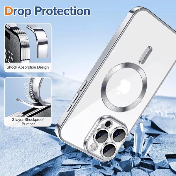 Clear Magnetic MagSafe Case For iphone 16 Pro Max,14 Pro,15,13 Pro Max,12,SE ,11