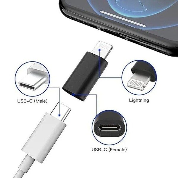 USB-C 3.1 Type C to iPhone 8pin port Adapter Converte Charger & Data Sync OTG UK