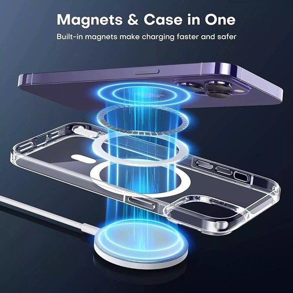 For iphone 16 15 12 13 14 Pro Max 11 SE2022 16Pro Mag Safe Clear Shockproof Case