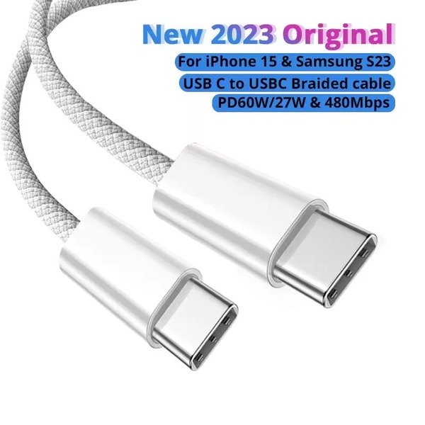 Braided USB C to C Cable TYPE-C To C Cable for iPhone 16 15 16Pro Max,Samsung 24