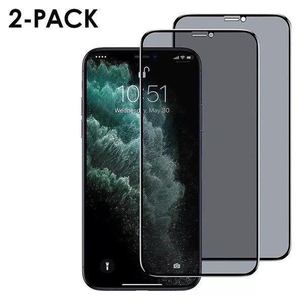 2 Pack Privacy Tempered Glass Screen Protector For iPhone 16 15 14 13 12 11 Max