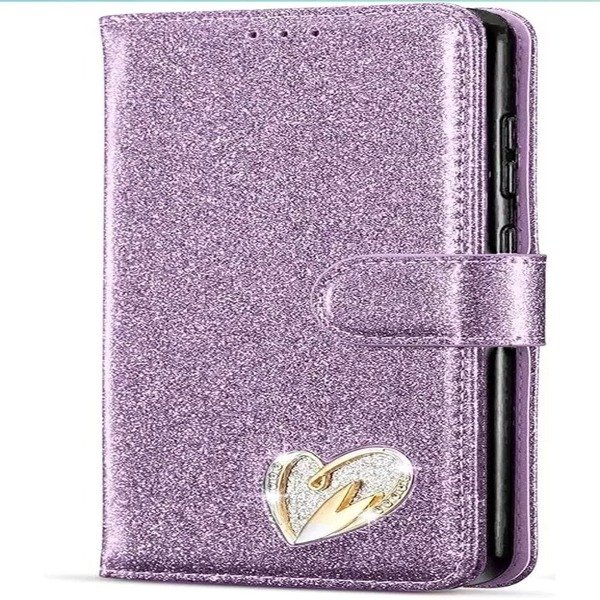 For Samsung S24 S23 S22 S20FE A15 A25 A35 A55 A14 Shiny Glitter Wallet Flip Case