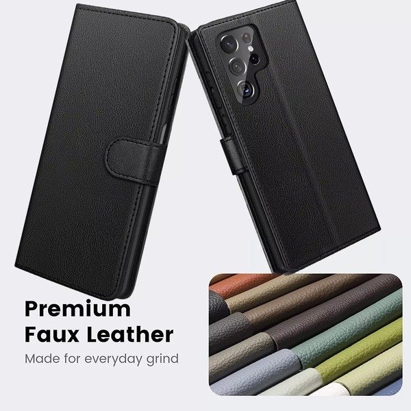 For Samsung Galaxy S24 S10 S21 S20FE A55 5G A15 A35 Wallet Flip Case Stand Cover