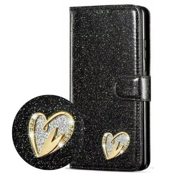 For Samsung S24 S23 S22 S20FE A15 A25 A35 A55 A14 Shiny Glitter Wallet Flip Case
