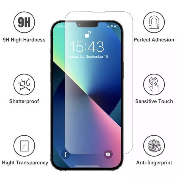 Gorilla Tempered Glass Screen Protector for iPhones 16 Pro XR 8 15 Pro Max 14 13